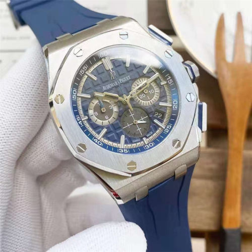 2021 New Luxury Brand Audemars Piguet full-featured 6-Pins Men Business Rubber Swiss Quartz Watch