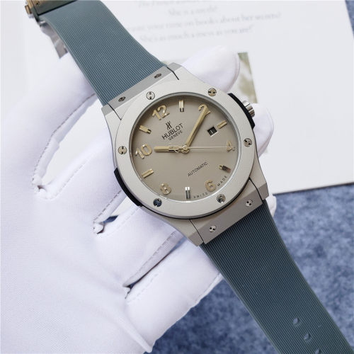 Hublot Classic Brand Gray Men Rubber Strap Automatic Mechanical Watch