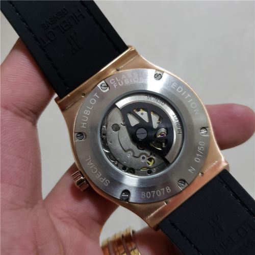 2021 NEW Luxury Brand Hublot Men Blue Leather Strap Automatic Mechanical Watch