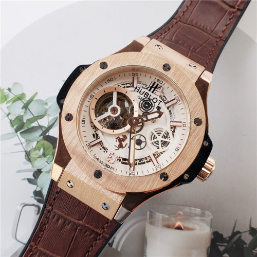 2021 Luxury Brand Hublot Full Function Men Women Leather Strap Automatic Mechanical Watch