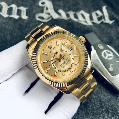 NEW Luxury Brand Rolex Sky-Dweller Gold Men Women Stainless Steel Automatic Mechanical Watch