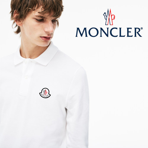 Luxury Brand MONCLER 100% Cotton Embroidery-Logo Men's Polos Shirts Casual Brand Sportswear Long Sleeve Polos Homme Fashion Male Tops