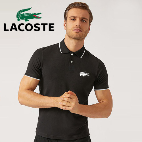 LACOSTE Top Quality 2021 New Solid Color Mens Polos Shirts 100% Cotton Short Sleeve Casual Polos Hommes Fashion Summer Lapel Male tops