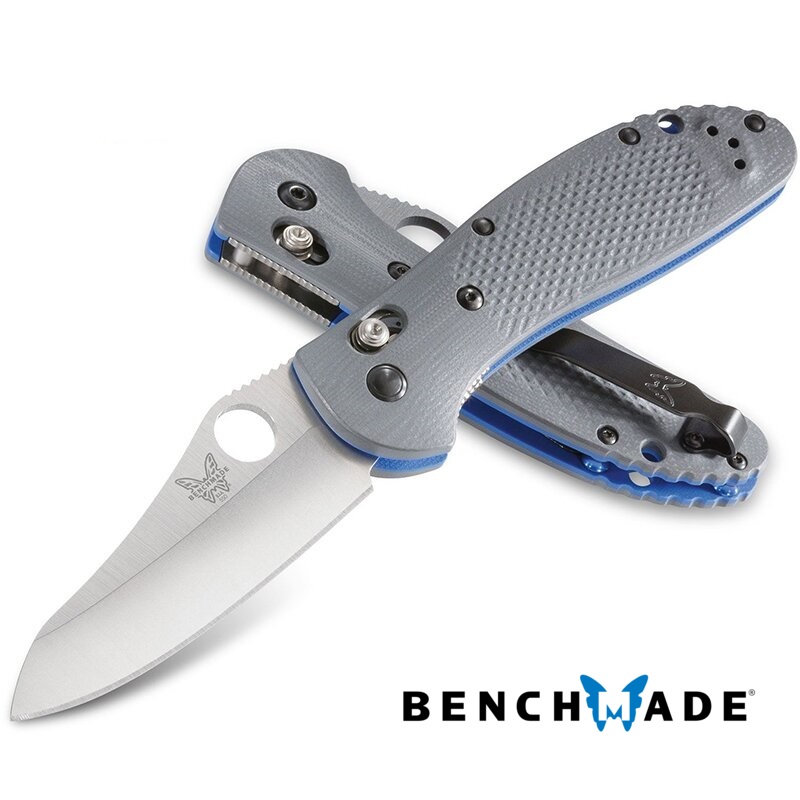 Benchmade Griptilian Axis Lock Folding Knife 3 45 Cpm cv Satin Sheepsfoot Plain Blade Gray G10 Handles 550 1