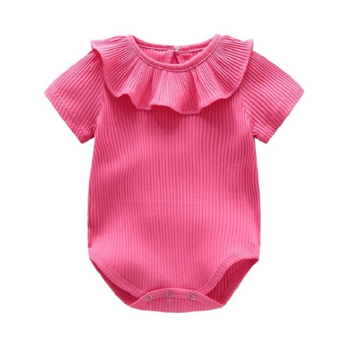 Newborn Infant Baby Girl Rompers 0-2Y 2021 Summer Candy Ruffles Jumpsuit New born Baby Boy Girl Clothes Outfits