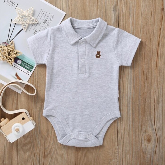 Newborn Baby Boy Girl Romper 0-12 Months 2020 Summer Solid 3 Colors Polo Infant Baby Clothes jumpsuit new born Bebies Roupas