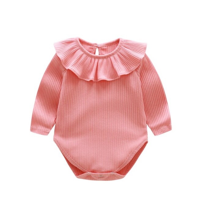 Newborn Infant Baby Girl Rompers 0-2Y 2021 Summer Candy Ruffles Jumpsuit New born Baby Boy Girl Clothes Outfits