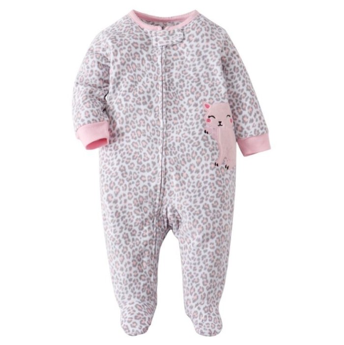 Newborn baby romper 0-12Months 2021 Spring Fall warm micro-fleece Infant Unicorn printed baby boy girl clothing jumpsuit footed