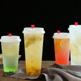 透明奶茶杯塑膠杯500ml 700ml飲料杯熱飲料杯批發
