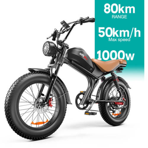 Emoko C93 Ebike 48v 20 inch fat tire 1000w motor 20ah dual suspension brake offroad electric bike for adults