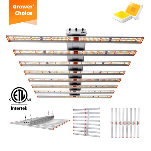3.0umol/J 100-1000W 1-10bars 3 channels dimming white+red+far red+UV led grow light bar