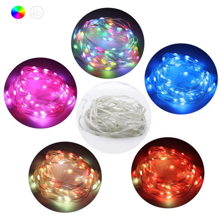 Bluetooth Remote control color change RGB dimmable Christmas LED string light 