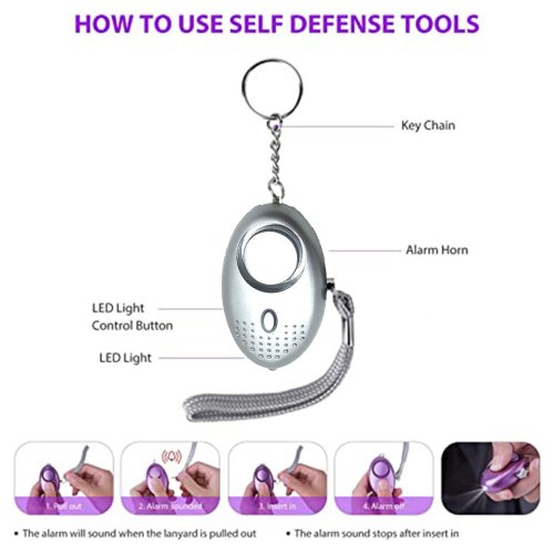 Self Defense Alarm Keychain 11pcs/set (Battery) grey