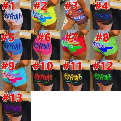 Candy Snack Shorts Wholesale Women Sexy Letter Printed Tight Shorts