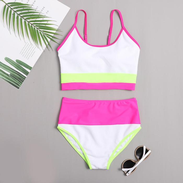 Women Multicolor Chinlon Swimsuit WS-044