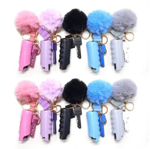 Self Defense Keychain with pepper spray&Key Knife 10pcs set/carton(Shipment from USA)