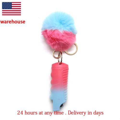 Tiktok Colors Self Defense Keychain spray + fur-ball Set (liquid) (Shipment from USA)