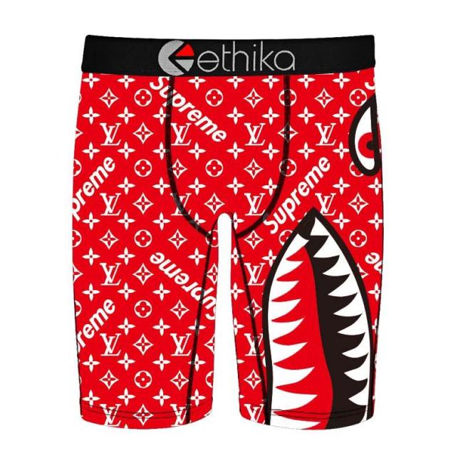 Louis Vuitton & Supreme Red Ethika Men's Boxers Briefs Wholesale