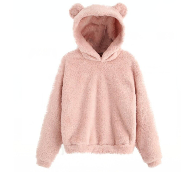 Pullover soft teddy women's warm hoodies