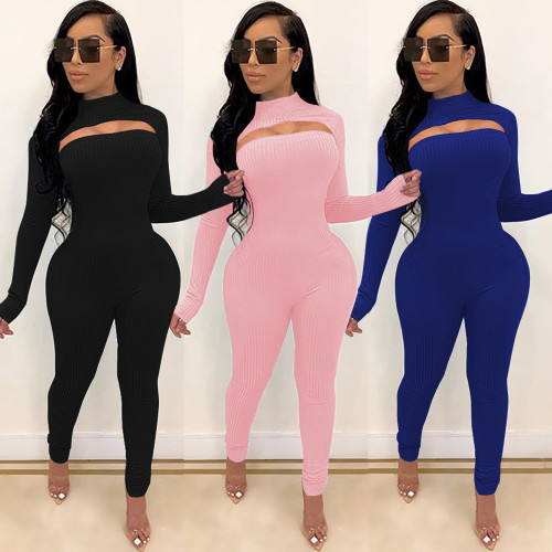 Sexy Fitness Jogger Jumpsuit Two Pieces Set