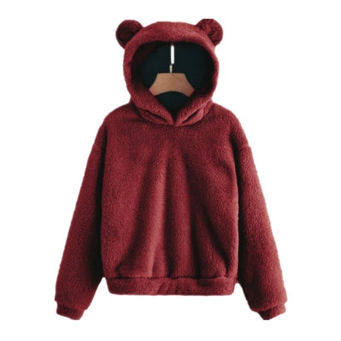 Pullover soft teddy women's warm hoodies