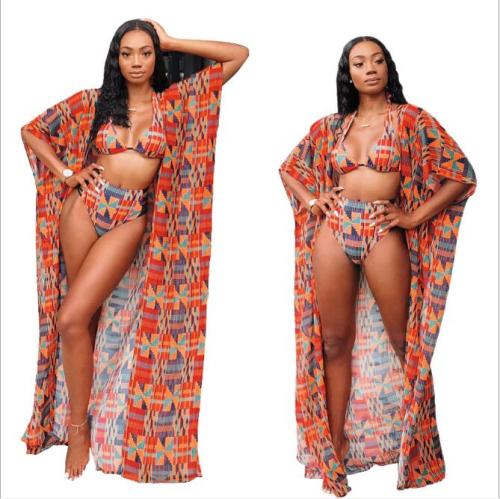 African Print Swimwear & Beachwear 3 Piece Swimsuit