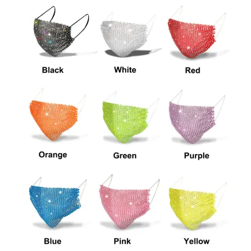Glitter Bling Crystal Mesh Face Mask