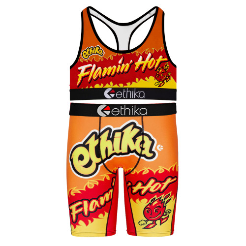 Flamin's Hot&Orange Ethika Wholesale Women's Underwear Set WBX-020 NK020(MAKE TO ORDER MOQ=30PCS)