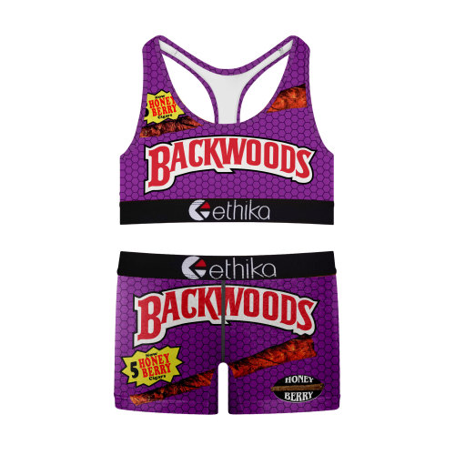 Backwoods &  Ethika Women's Underwear In Stock Bra and Shorty Boxers Set WBX-013  WDK-013