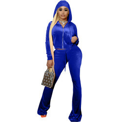 Velvet Tracksuits Two Piece Set