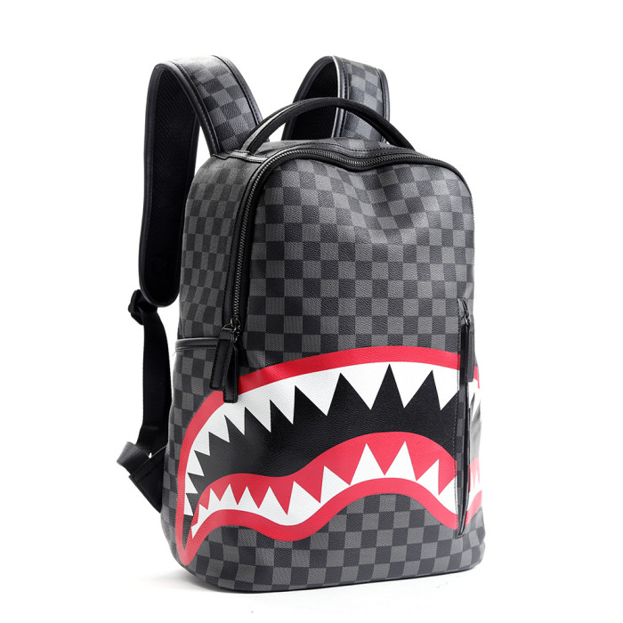 Sprayground Backpack Large-capacity Men's Backpack Shark Travel/Student PVC And  Polyester Bag SB-001