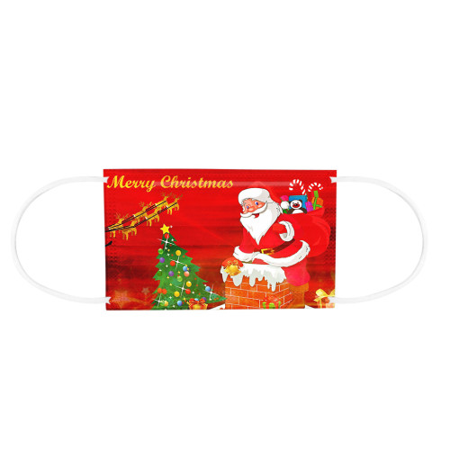 Christmas Adult Printing Cartoon Spunlace Cloth Meltblown Cloth Skin-Friendly Non-Woven Mask DM-02