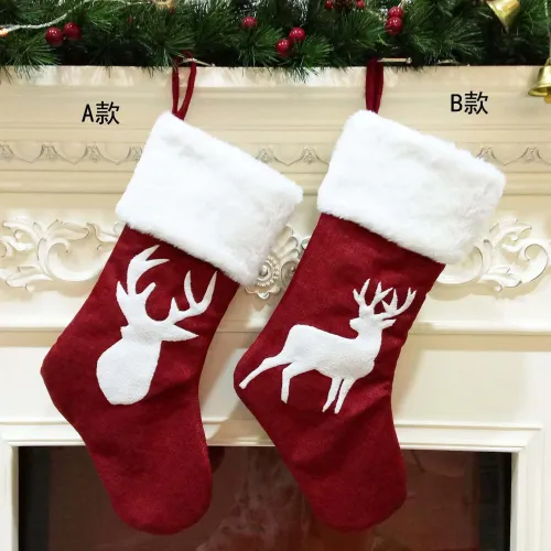 Christmas Elk Embroidery Gift Cloth Socks Pendant CMS-001