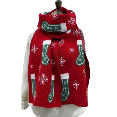 Christmas Bib Thickened Warm Knitted Elk Scarf (35*180CM) CMS-013