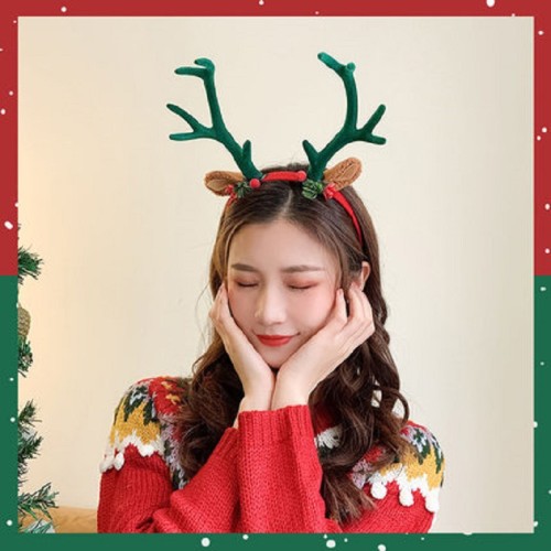 Cartoon Christmas Antlers Elk Party Hair Accessories Average Size Headband CMS-028