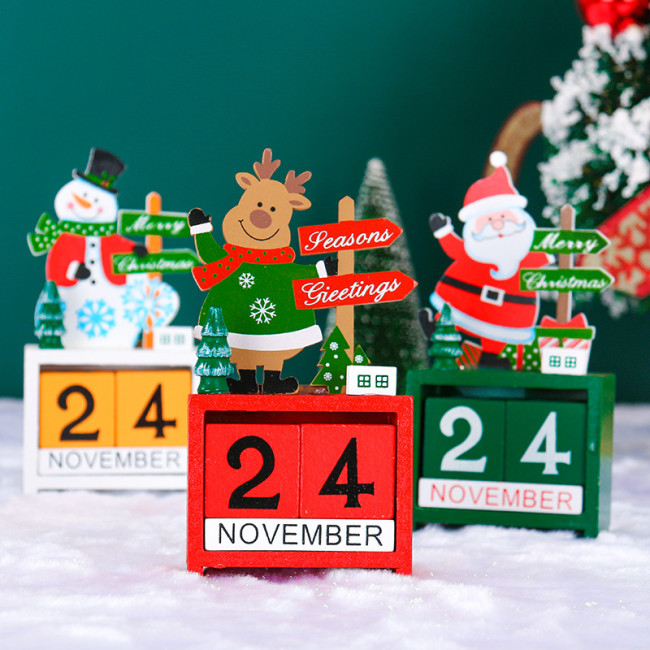 Christmas Decoration Gifts Children Ornaments Wooden Countdown Calendar Atmosphere Layout CMS-030