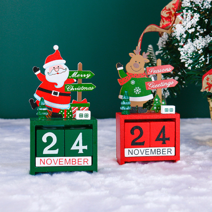 Christmas Decoration Gifts Children Ornaments Wooden Countdown Calendar Atmosphere Layout CMS-030