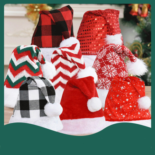 Christmas Decorations Plush Cloth Adult Children Hats (Adult 30*40cm）（Child22*30cm）CMS-036