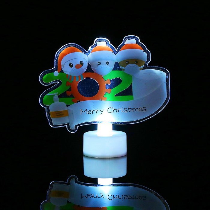 Glowing Colorful Acrylic Christmas Tree Snowman Santa Decoration Products CMS-058