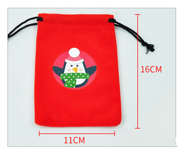 Christmas Flannel Drawstring Drawstring Candy Packaging Bag (11*16cm) CMS-065