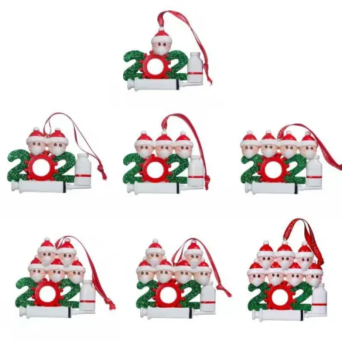 Resin Painted Carvings Epidemic Christmas Pendant  (8.5*6.5*1.3cm) CMS-084