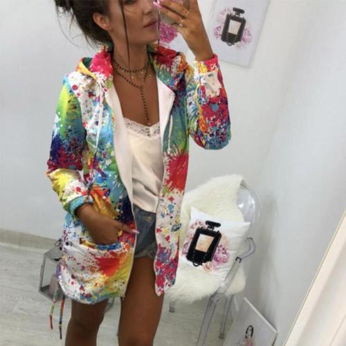 Fall & Winter Plus Size Hoodie Printing Mid-Length Coat LL-013