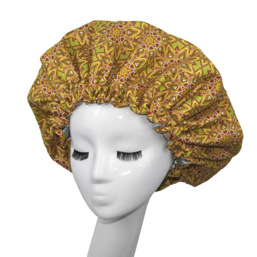 African Print Double Adjustable Hair Conditioner Bonnet （diamante 36cm）BN-032