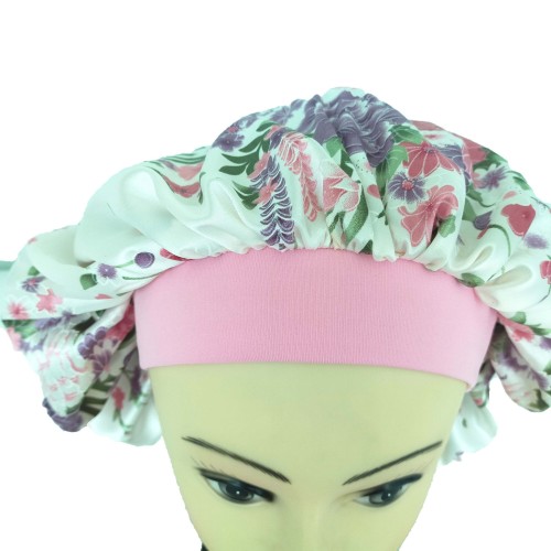 Side High Elastic Headband Hot Sell Silk & Velvet Bonnet BN-015
