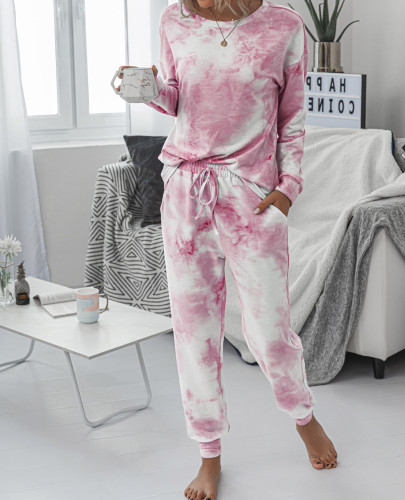 Fall & Winter Plus Size Tie Dry Tracksuit Set For Women LL-016