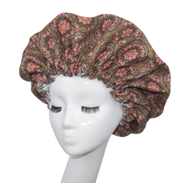 African Print Double Adjustable Hair Conditioner Bonnet （diamante 36cm）BN-032