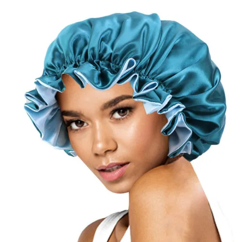 Double-layer satin lace oversized Silk & Velvet Bonnet BN-010