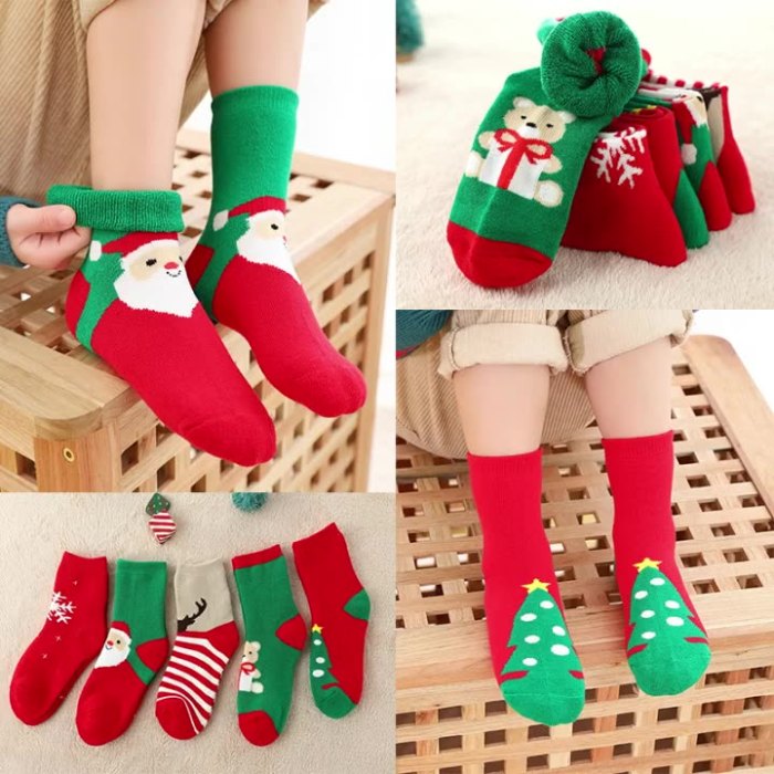 Autumn and Winter Christmas Terry Thickened Boy Girl Baby Cute Cartoon Socks 6 Pairs of Set CMS-108