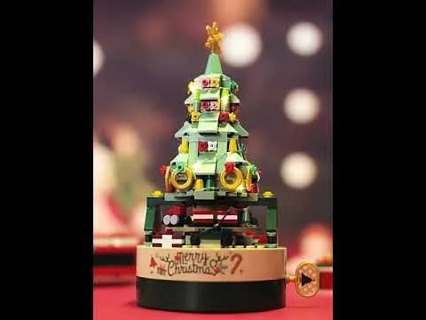 Christmas Tree Building Blocks Rotating Music Box Boys & Girls Assembling Toy Ornaments  CMS-105