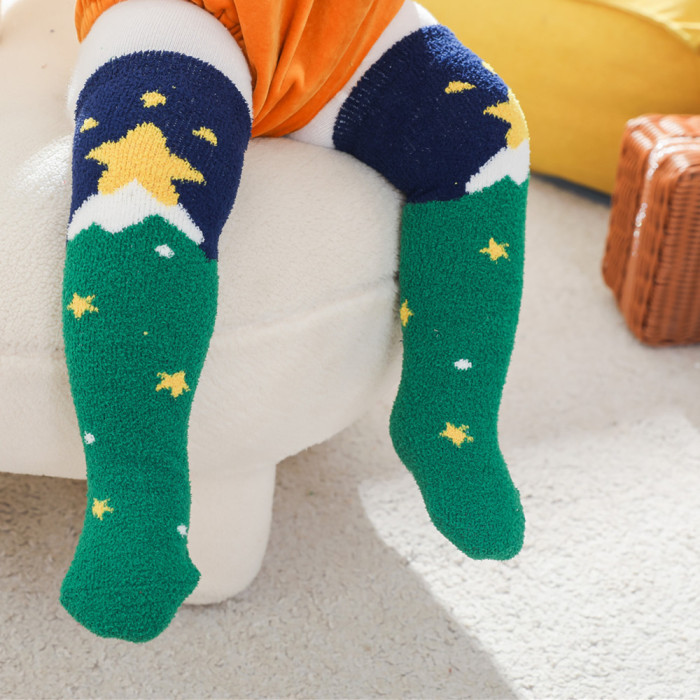 Christmas Cartoon Coral Fleece Stockings Children's Socks Thickened to Keep Warm CMS-110